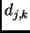$ {{d_{j,k}}}$