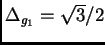 $ \Delta_{g_1} = \sqrt 3/2$